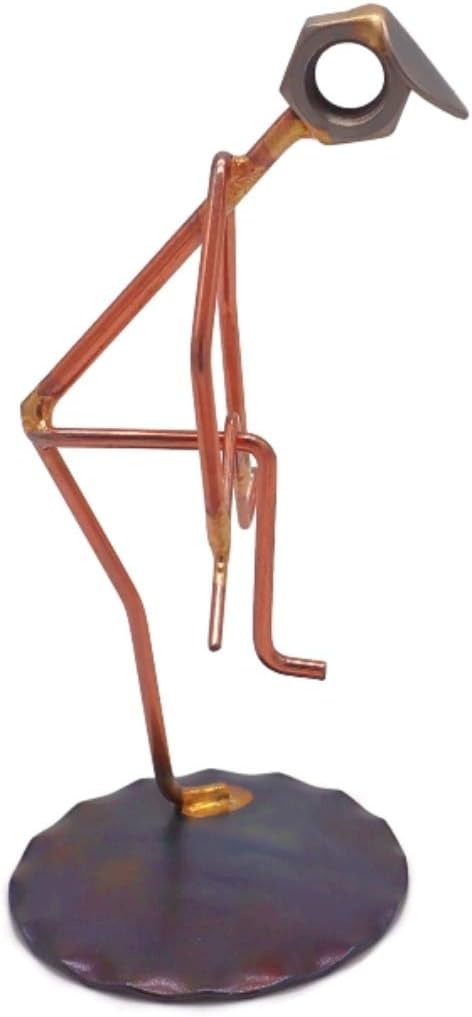 Golfer Breaking Clubs Collectible Handmade Metal Art Figurine, Desk Accessories, Trophy, Boss Gift, Office Décor, Business Professional, Golfing