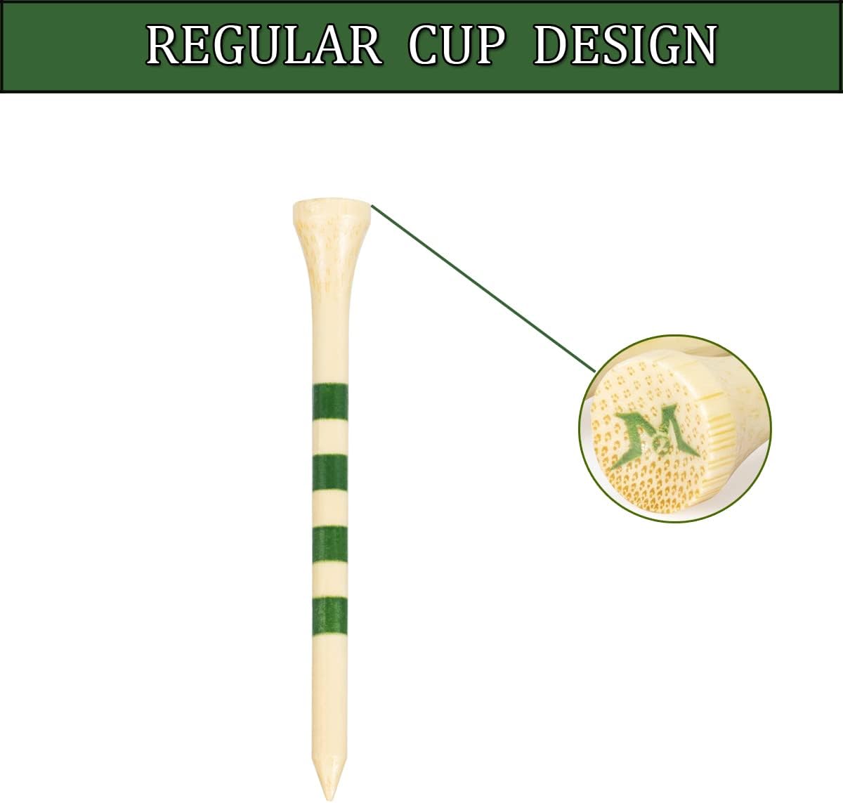 MAZEL Natural Wood/Bamboo Golf Tees 2 3/4 Inch & 3 1/4 Inch,Pack 50 or 120,Reduce Friction & Side Spin,More Stable Golf Tees