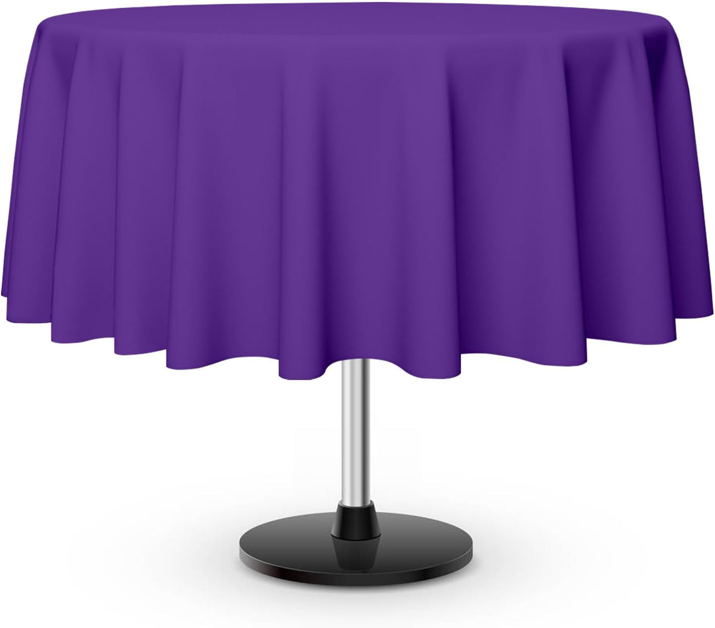 12 Pack Round Disposable Dark Purple Tablecloth, Dark Purple Plastic Table Cloths for Parties Disposable, 84x84 in Waterproof Camping Tablecloth for Birthday Party Baby Shower Picnic School