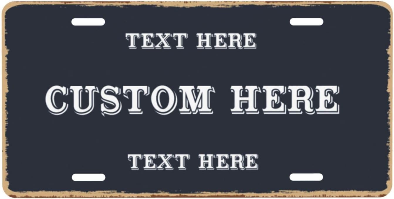 Custom Personalized Text Image Photo Design Customized Tag Aluminum License Plates for Front of Car 6x12 Inch-15