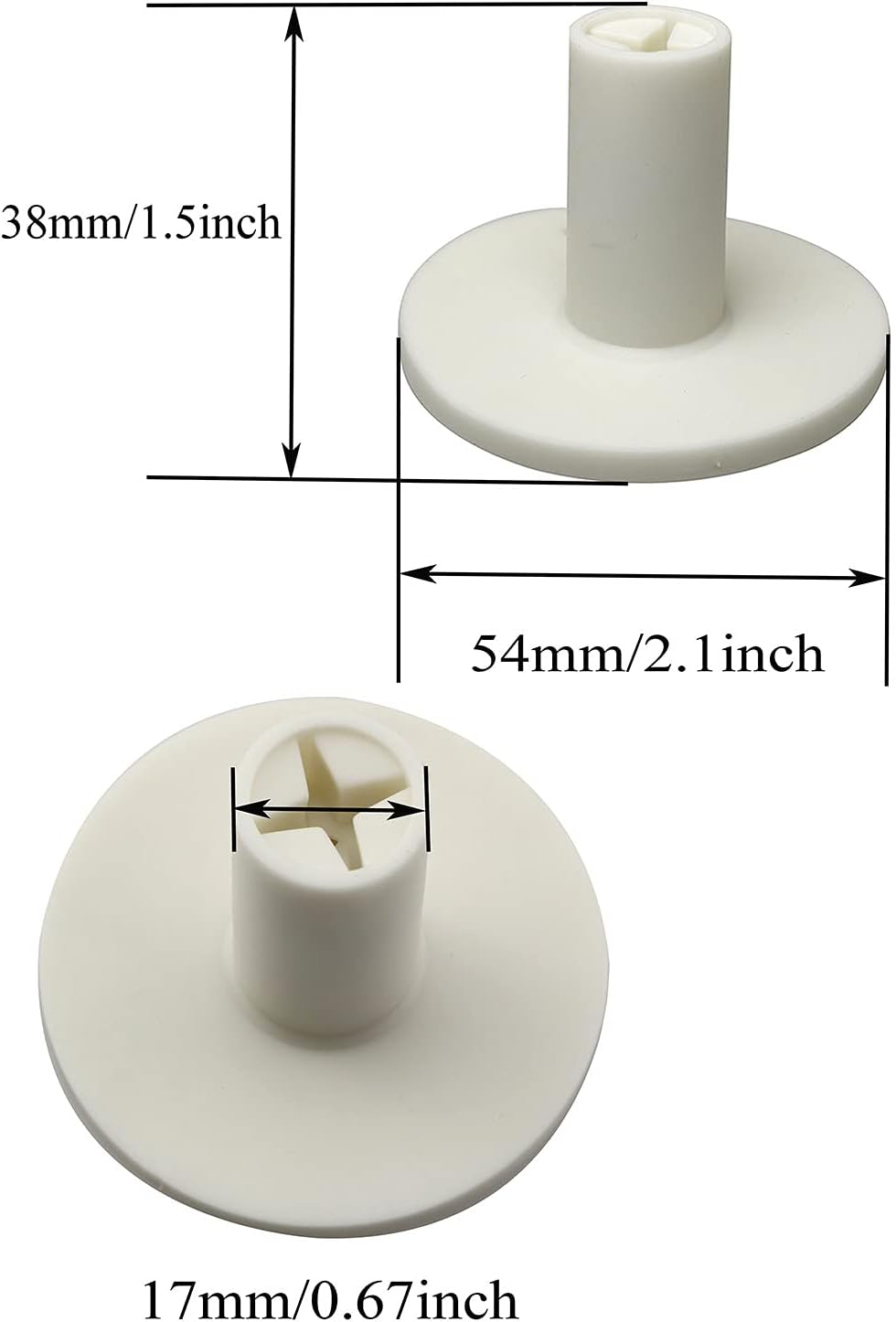 DZS Elec 5pcs Rubber Golf Tee Set 1.5" Rubber Golf Tee Holder White 38mm for Practice and Driving Range Mats