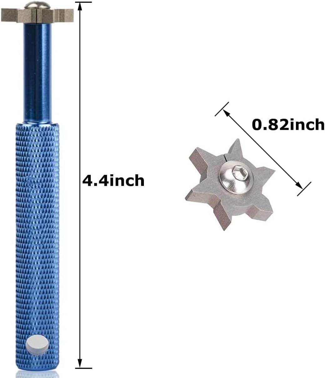 Golf Groove Sharpener,Golf Club Groove Sharpener,Groove Sharpener,Club Sharpener,Groove Sharpening Tool - Generate Optimal Backspin - Suitable for U & V-Grooves (6 Heads) (Blue)