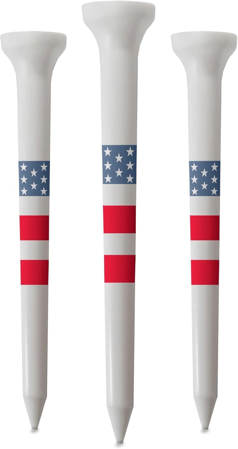 Golf Tees – 3 1/4" Tall – 25 White Golf Tees - Made from Durable Plastic - Golf Accessories for Men and Women - Made in The USA