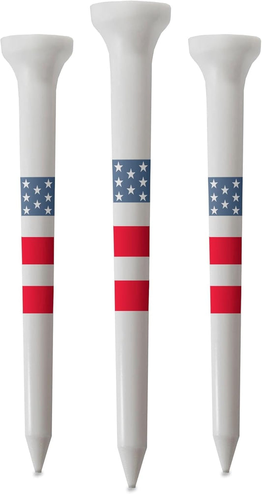Golf Tees – 3 1/4" Tall – 25 White Golf Tees - Made from Durable Plastic - Golf Accessories for Men and Women - Made in The USA