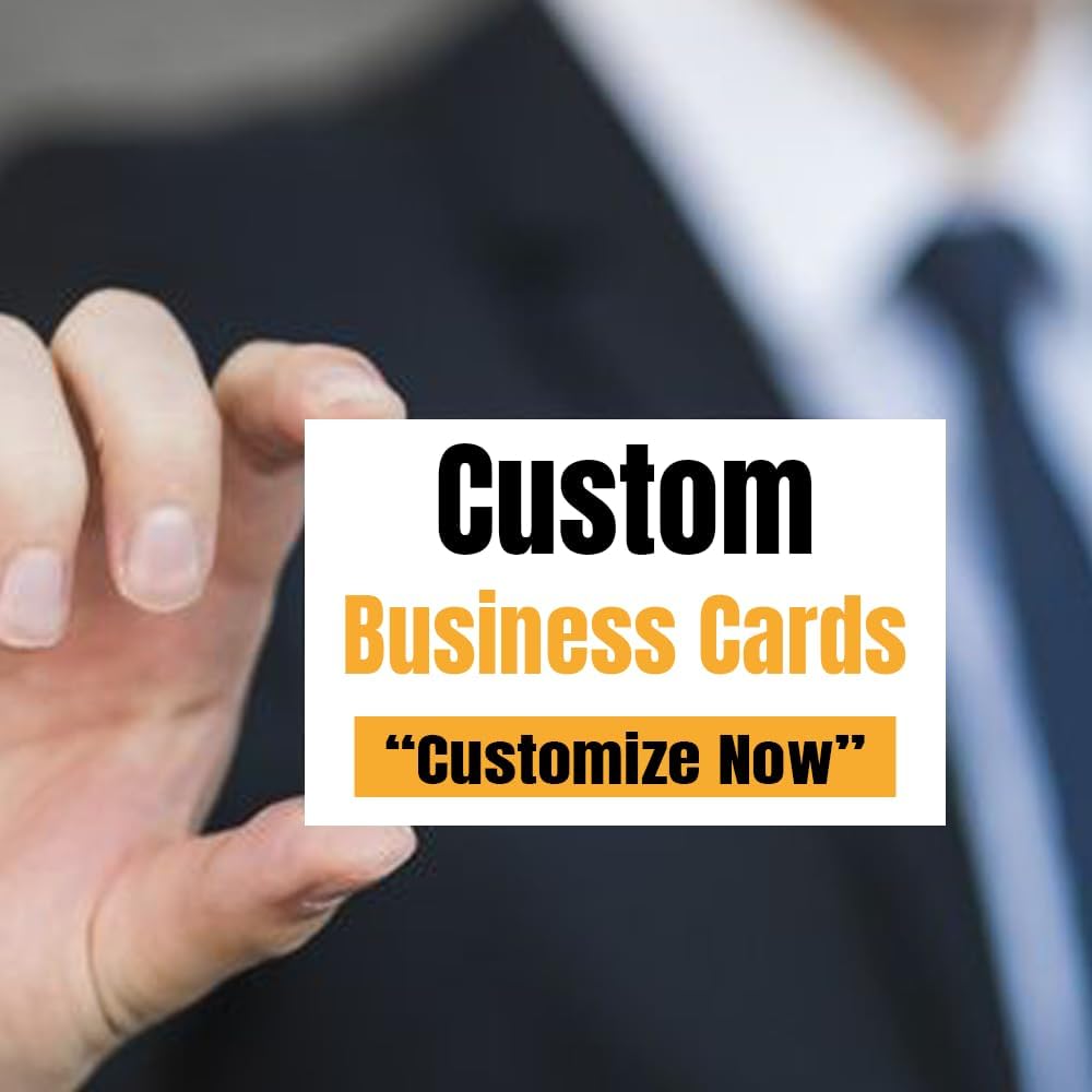 500Pcs Custom Business Cards Add Photo/Text/LOGO Personalized Business Cardsfor Small Business 300gsm Matte Paper Front & Back Sides Printed 3.5" x 2"