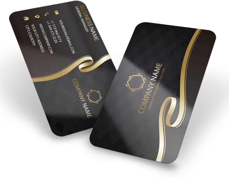 500Pcs Custom Business Cards PVC Waterproof Add Photo/Text/Logo Print Your Own Business Cards Personalized Double-sided Printed Glossy Matte Frosted 0.38mm Thickness