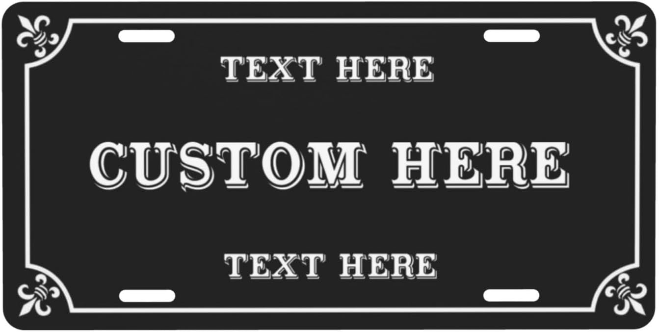 Custom Personalized Text Image Photo Design Customized Tag Aluminum License Plates for Front of Car 6x12 Inch-17