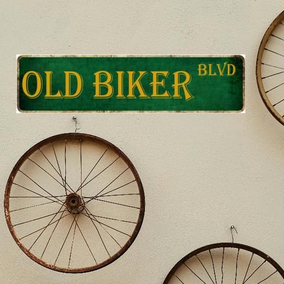 Motorcycle Gifts For Men Man Cave Decor Old Biker Blvd Metal Sign Best Gifts For Motorcycle Riders Garage Signs For Men 4x16 Inch