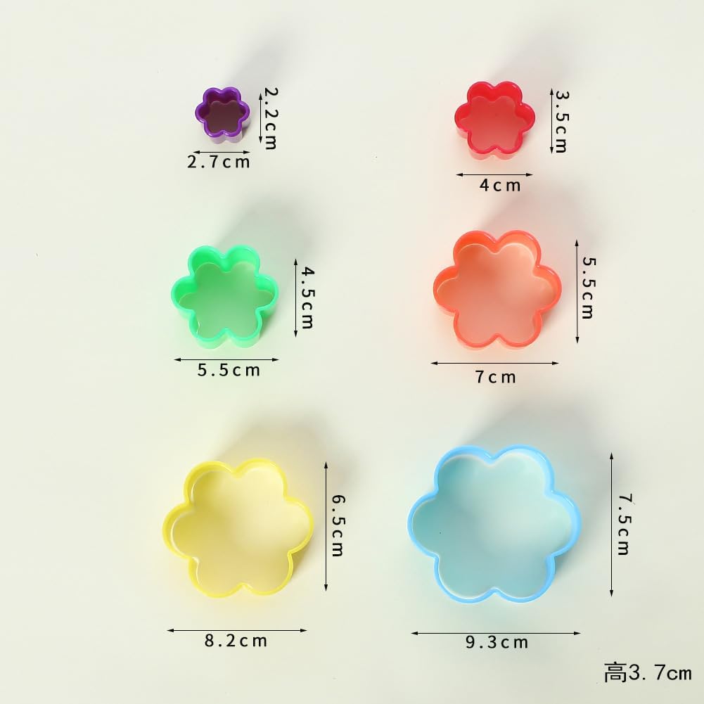 Cookie Cutter Set for Baking, 6PCS Sandwich Fondant Cake Fruit Vegetable Shapes Cutter Set (Flower)