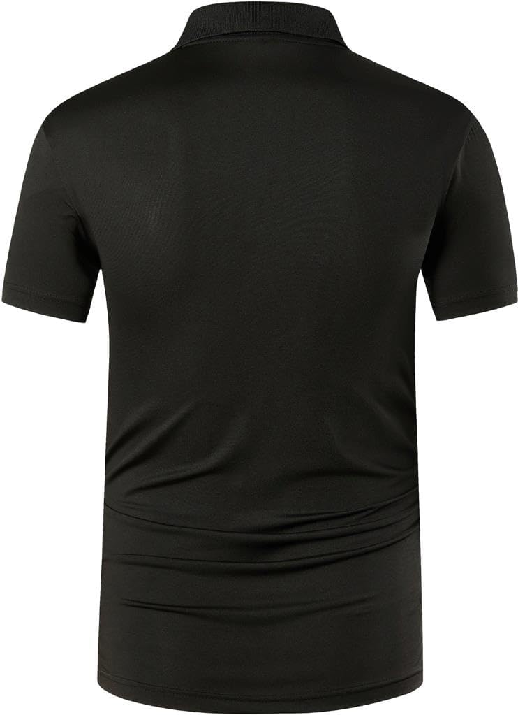 jeansian Men's Sport Outdoor Quick Dry Fit Short Sleeves Polo Tee Shirt Tshirt T-Shirt Tops Golf Tennis Bowling LSL195