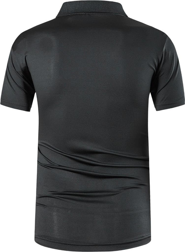 jeansian Men's Sport Outdoor Quick Dry Fit Short Sleeves Polo Tee Shirt Tshirt T-Shirt Tops Golf Tennis Bowling LSL195
