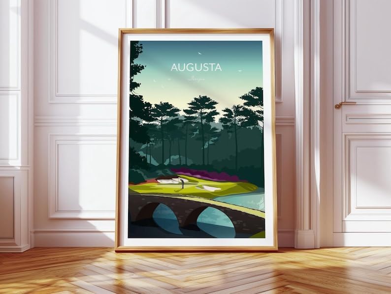 Golf Gift - Augusta Masters Golf Print - 12th Hole Amen Corner, Augusta National Golf Poster, Georgia Golf Course Art, Masters Tournament Print (Unframed) (24x36)
