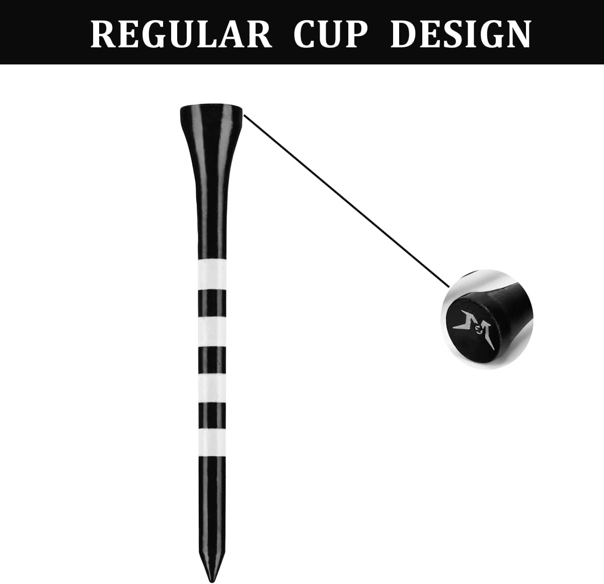 MAZEL Natural Wood/Bamboo Golf Tees 2 3/4 Inch & 3 1/4 Inch,Pack 50 or 120,Reduce Friction & Side Spin,More Stable Golf Tees