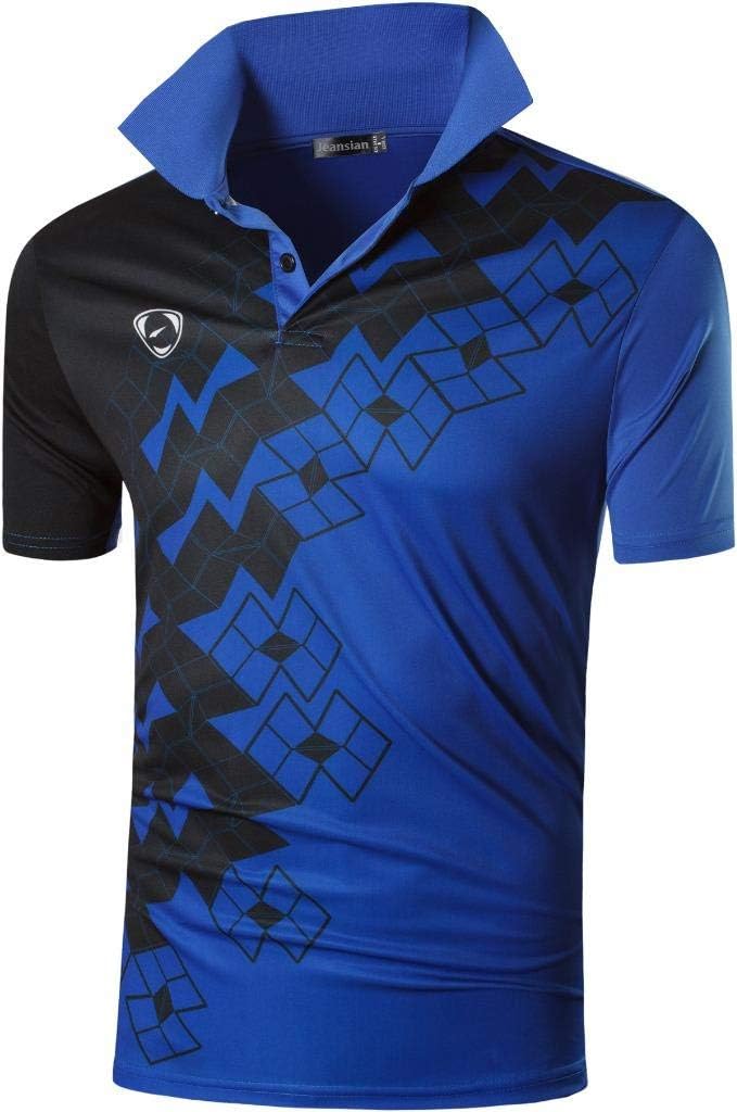 jeansian Men's Sport Outdoor Quick Dry Fit Short Sleeves Polo Tee Shirt Tshirt T-Shirt Tops Golf Tennis Bowling LSL195