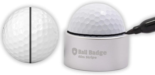 Ball Badge Aim Stripe - 360 Degree Golf Ball Line Marker Kit with Golf Bag Attachment for Perfect Alignment and Precision Putting