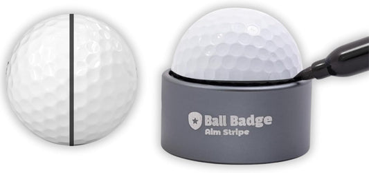 Ball Badge Aim Stripe - 360 Degree Golf Ball Line Marker Kit with Golf Bag Attachment for Perfect Alignment and Precision Putting