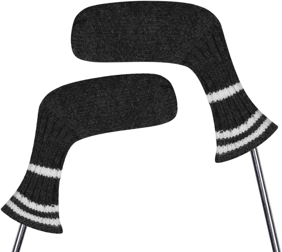 Scott Edward 1/7/10 Pcs Knitted Golf Club Head Covers for Irons Wedge Cuteness and Basically Socks Shape Washable Golf Club Head Protector on Classic Stripes Style，Double Sided Customization