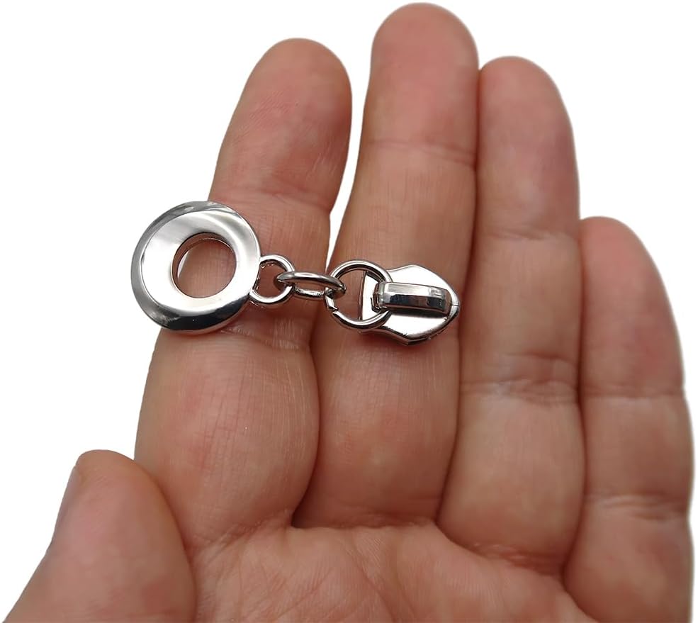 HOLSHUN #5 Zipper Sliders Zipper Pull Cat Eye 30pcs Heavy Duty Silver Metal Pulls for #5 Nylon Coil Bulk Zippers Replacement #5 Sliders for Luggage Luxury Bag Hardware Luggage & DIY Craft Supplies