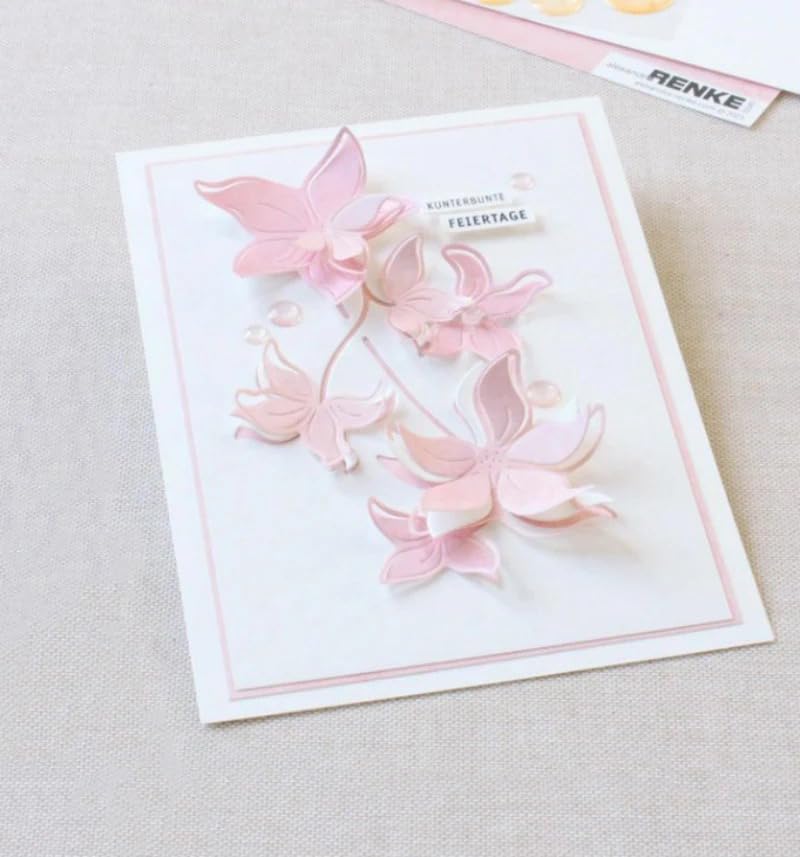 Lapoo Cutting Die for Scrapbooking, 3D Backgrounds Frame New Cutting Dies DIY Album Card Making Decor Paper Craft Metal Die Cuts Party Decorations (Core 5 x 2.6 in)