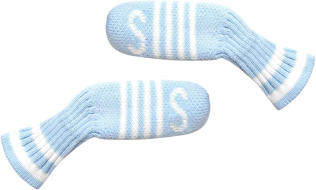 Scott Edward 1/7/10 Pcs Knitted Golf Club Head Covers for Irons Wedge Cuteness and Basically Socks Shape Washable Golf Club Head Protector on Classic Stripes Style，Double Sided Customization