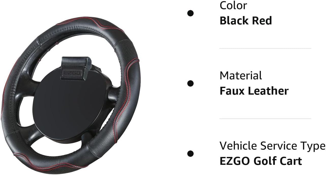 10L0L 13 Inch Golf Cart Steering Wheel Covers for EZGO TXT&RXV, Upgraded Microfiber Anti-Slip Steering Wheel Cover with Pu Leather
