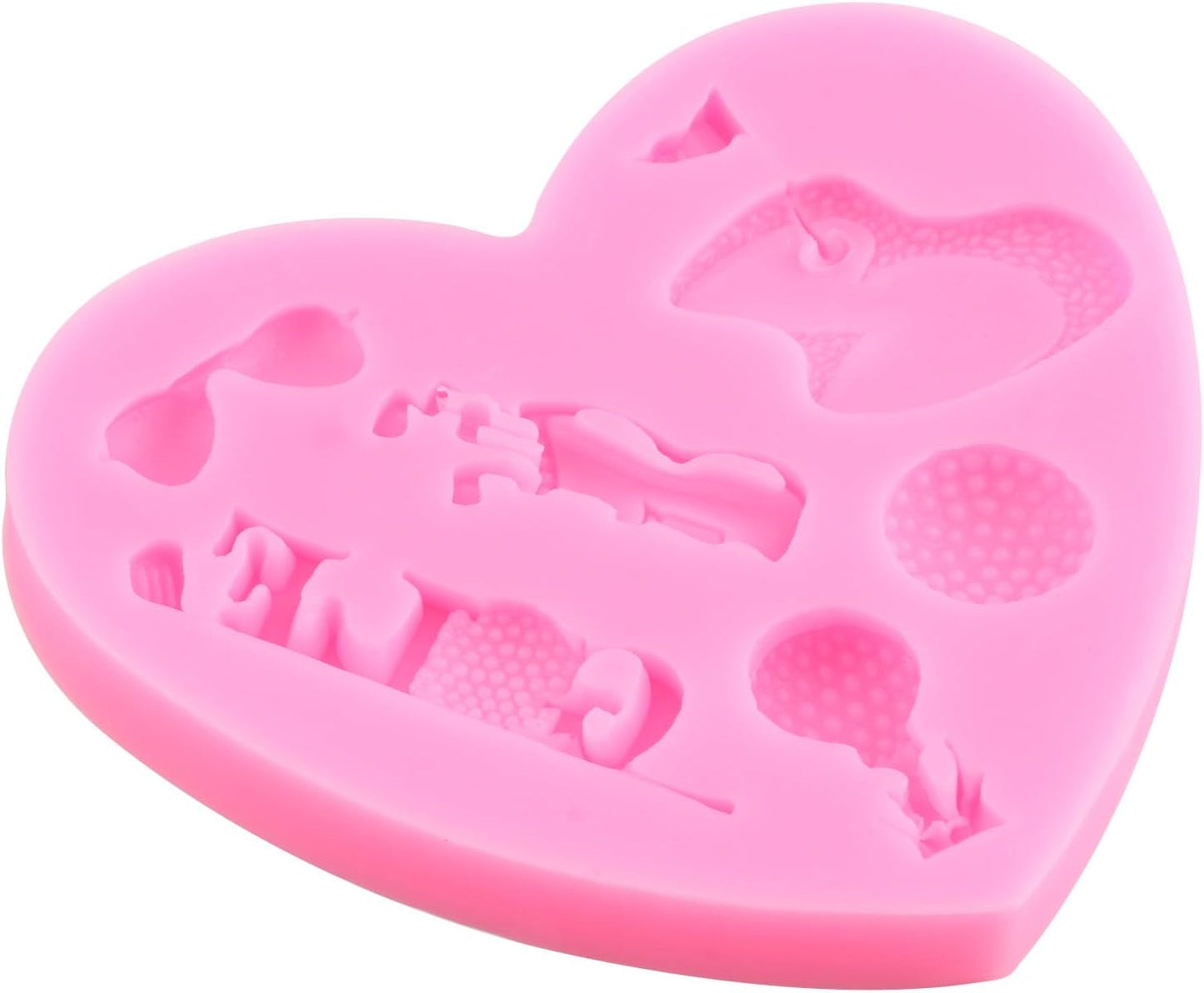 ZiXiang Ball Silicone Molds Football Baseball Rugby Golf Table Tennis Fondant Mold For Cake Decorating Cupcake Topper Chocolate Candy Polymer Clay Gum Paste Set Of 4