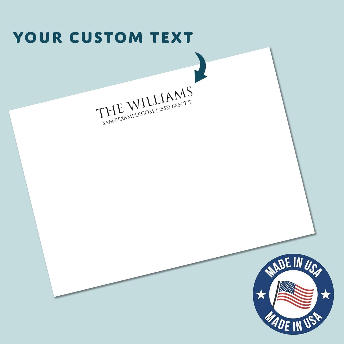 Personalized Stationery Letters and Envelopes - Custom Stationery Note Cards, Thank You Cards Set for Men and Women (Heritage Bold)