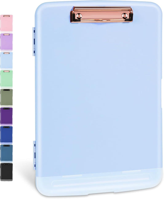 Sooez Clipboards with Storage, High Capacity Clip Boards 8.5x11 with Pen Holder, Heavy Duty Plastic Paper Organization Folder Cases, Letter / A4 Size for Nurse Teachers, School & Office Supplies