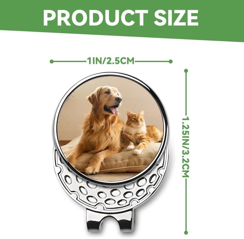 Custom Golf Ball Markers Hat Clip, Personalized Magnetic Hat Clip with Photo, Customized Ball Marker with Photo or Logo or Text for Golf Lovers, Retirement Beginners Gift