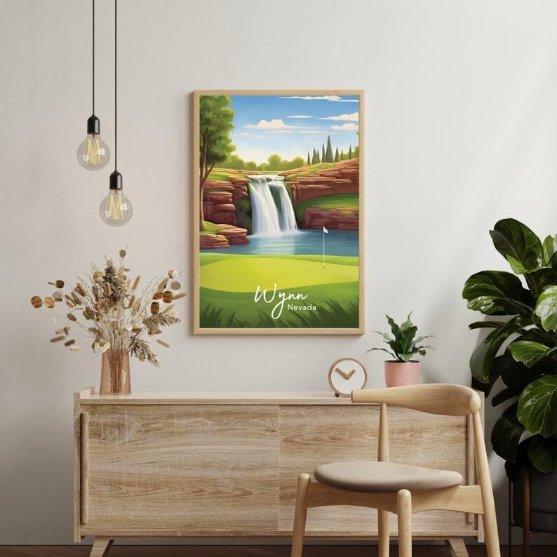 Nationcog Wynn Golf Poster, Vintage Nevada Travel Wall Art Print, Retro Resort Golf Artwork, Classic Decor Gift for Men, Office or Man Cave (Unframed) (27x40)