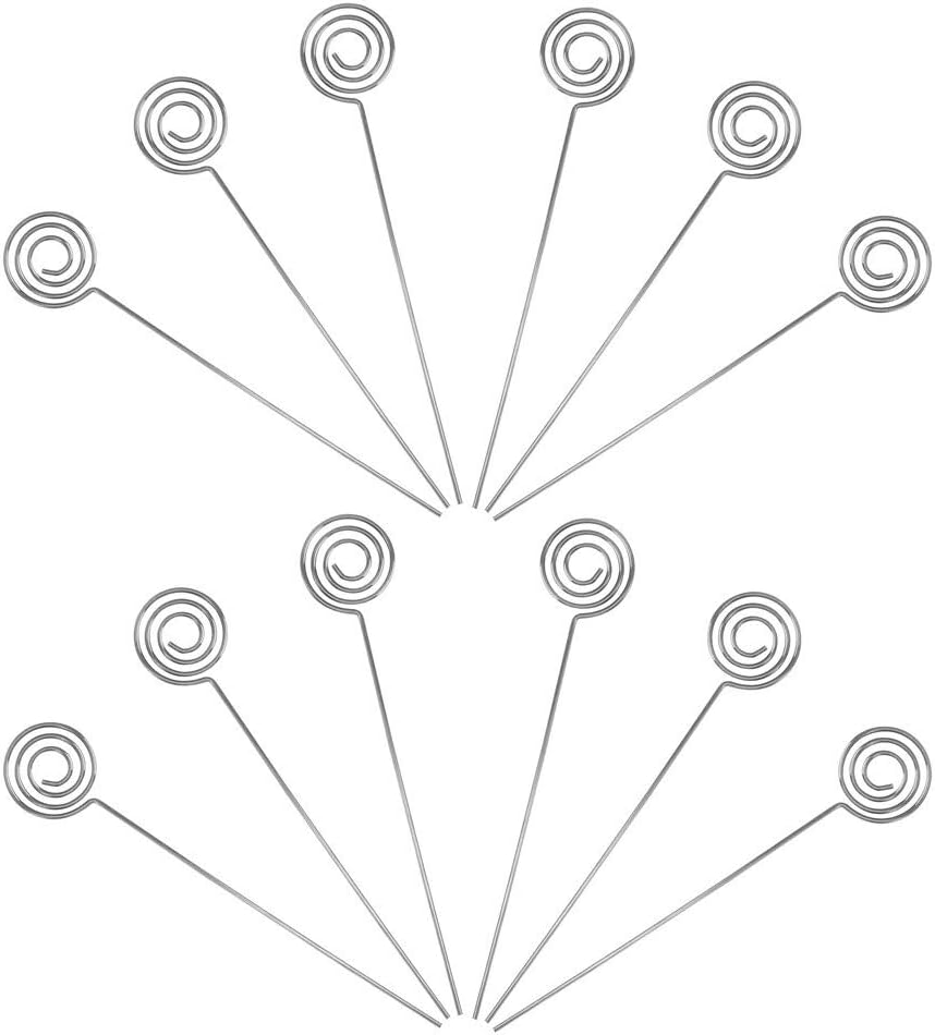 Ring Loop Round Shape Craft Wire Clip Table Card Holders Note Photo Picture Memo Holder for Party Birthday Office DIY Cake Topper Accessories Decoration,30 Pack Silver (Round Shape)