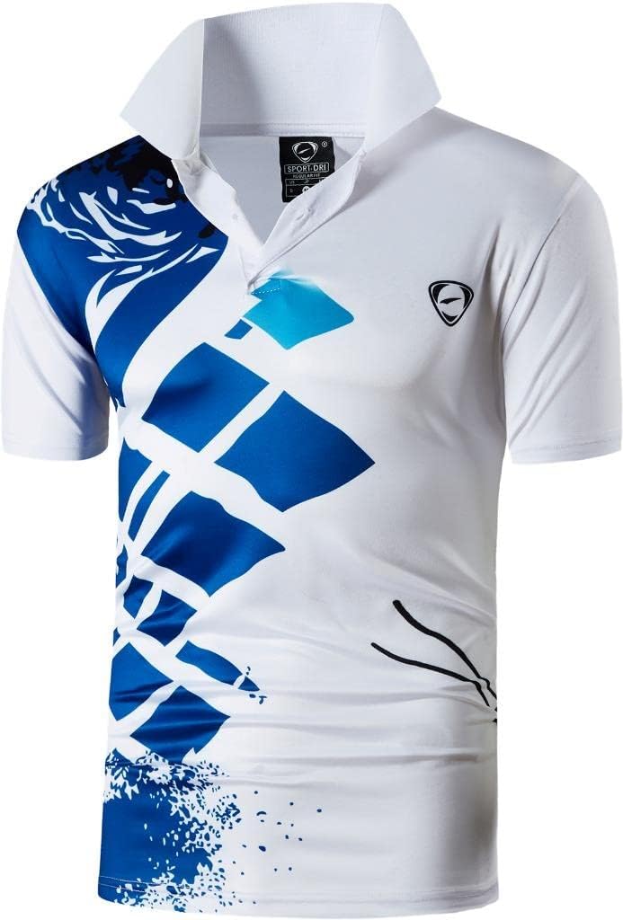 jeansian Men's Sport Outdoor Quick Dry Fit Short Sleeves Polo Tee Shirt Tshirt T-Shirt Tops Golf Tennis Bowling LSL195
