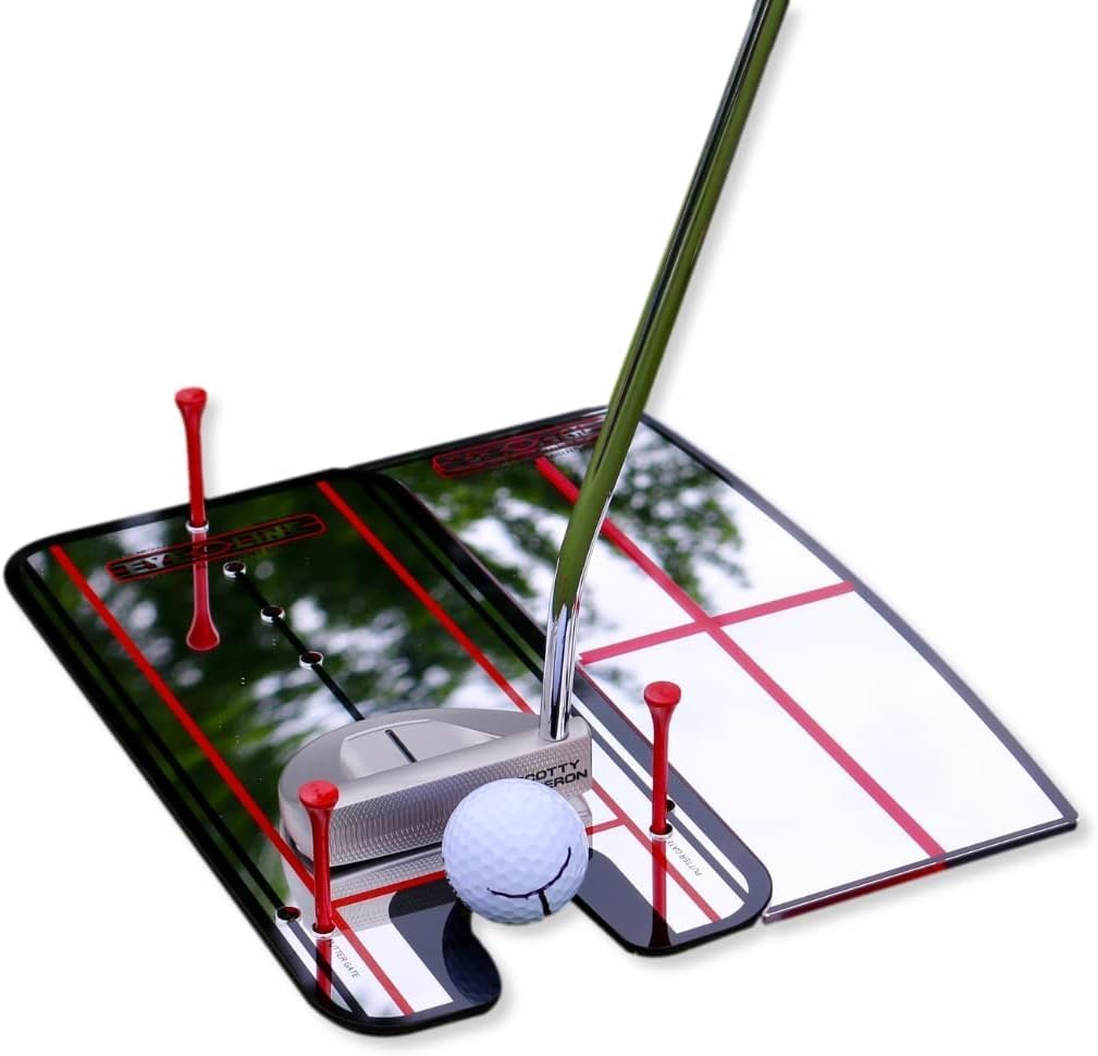 EyeLine Golf Putting Mirror - Alignment Training Aid Used by Top Tour Pros for Consistent Setup, Checks Eyes-Shoulders-Putter Face for Improved Accuracy, Indoor-Outdoor Practice