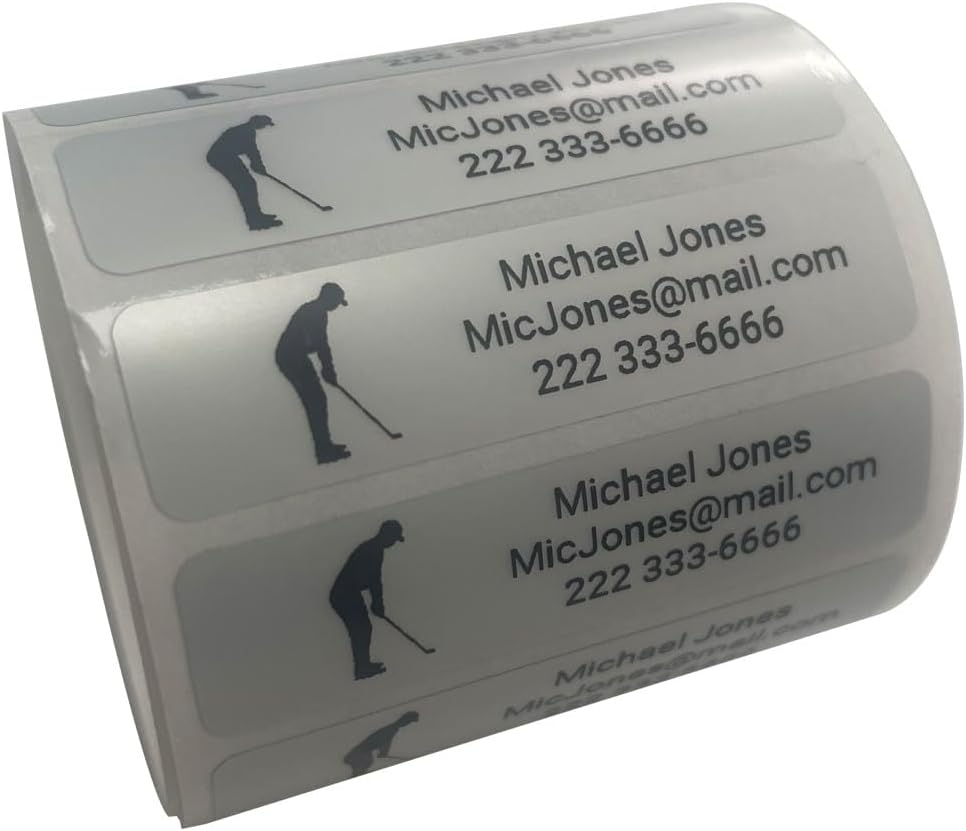 ZbZcYmt Customized Personalized Golf Club Name Labels Waterproof Oil-Proof Anti-Alcohol Ripstop Remove Without Leaving Glue Name Stickers for Golf Clubs 50labels