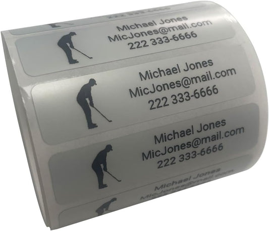 ZbZcYmt Customized Personalized Golf Club Name Labels Waterproof Oil-Proof Anti-Alcohol Ripstop Remove Without Leaving Glue Name Stickers for Golf Clubs 50labels