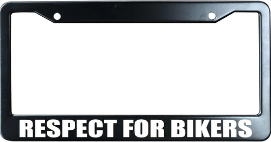 Respect for Bikers Funny License Plate Frame for Men/Women, Stainless Steel Auto Car Plate Cover UV Printed, Personalized Humor Gift