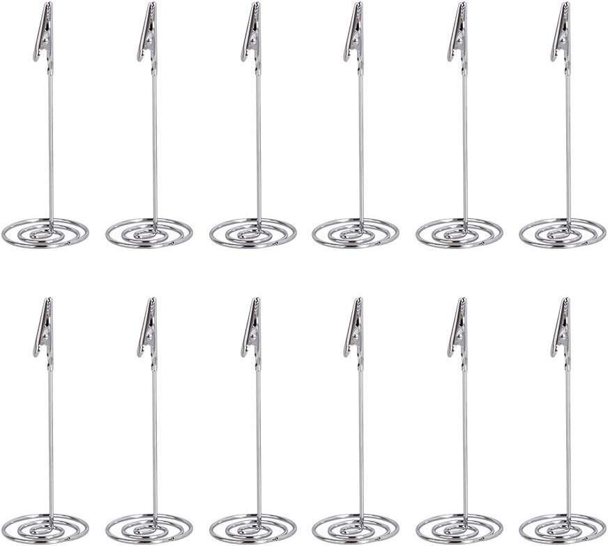 Artliving 12pcs Place Card Holder Memo Holder Clip Photo Holder Table Number Holder Sliver