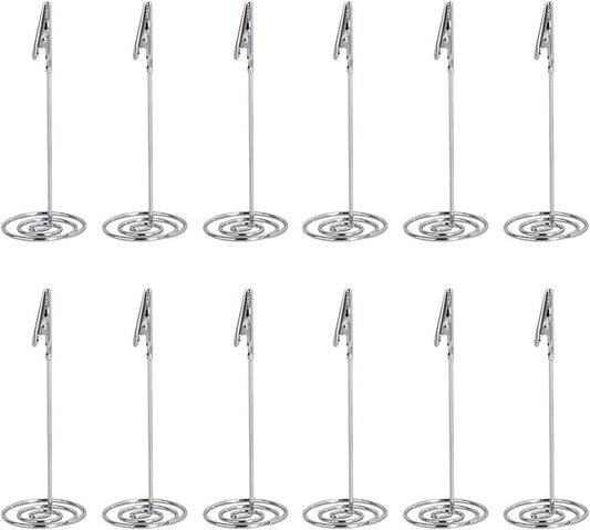 Artliving 12pcs Place Card Holder Memo Holder Clip Photo Holder Table Number Holder Sliver