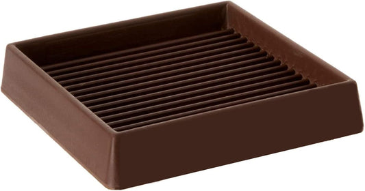 4X4 Rubber Caster Cups, Non Slip Furniture Pads, Anti-Slip Gripper, Anti Skid Furniture Feet, Anti Slide Floor Protector for Bed Couch Stoppers - 8 Pack, Brown