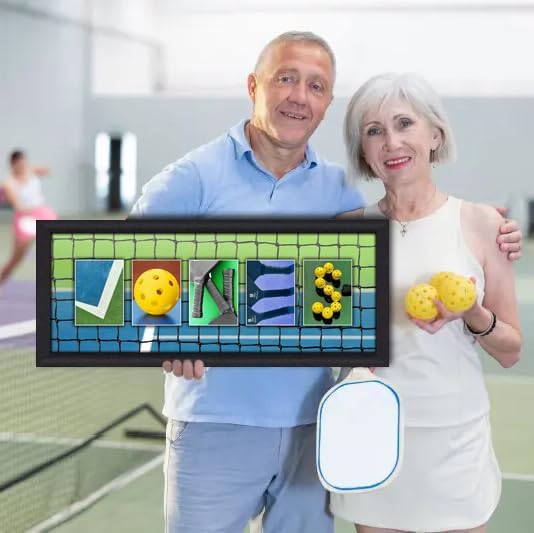 Personal-Prints PICKLEBALL Personalized Name Art Print | Customized Gift for the Pickleball Player, Duo or as a Trophy |Unique and Custom Photo Canvas Wall Art Décor (6"x18" Stretched Canvas)