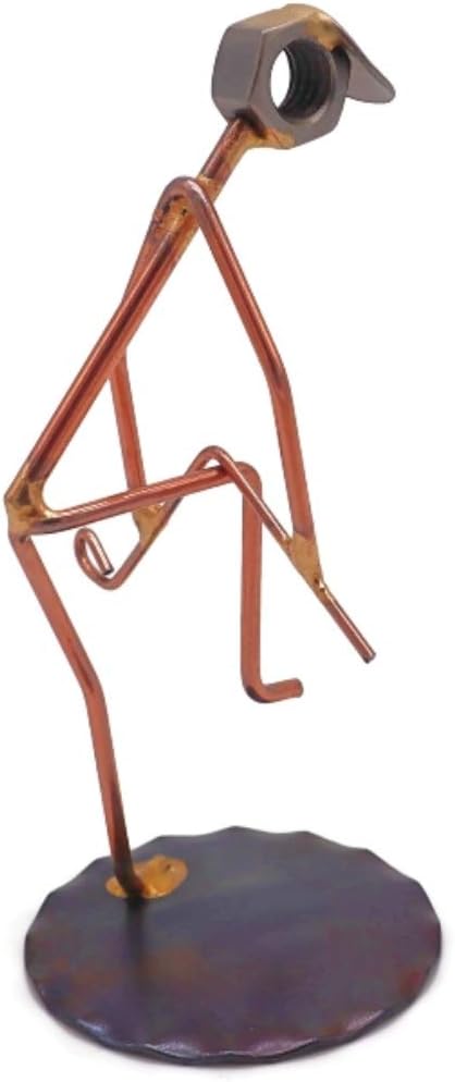 Golfer Breaking Clubs Collectible Handmade Metal Art Figurine, Desk Accessories, Trophy, Boss Gift, Office Décor, Business Professional, Golfing