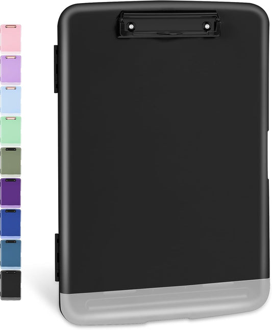 Sooez Clipboards with Storage, High Capacity Clip Boards 8.5x11 with Pen Holder, Heavy Duty Plastic Paper Organization Folder Cases, Letter / A4 Size for Nurse Teachers, School & Office Supplies