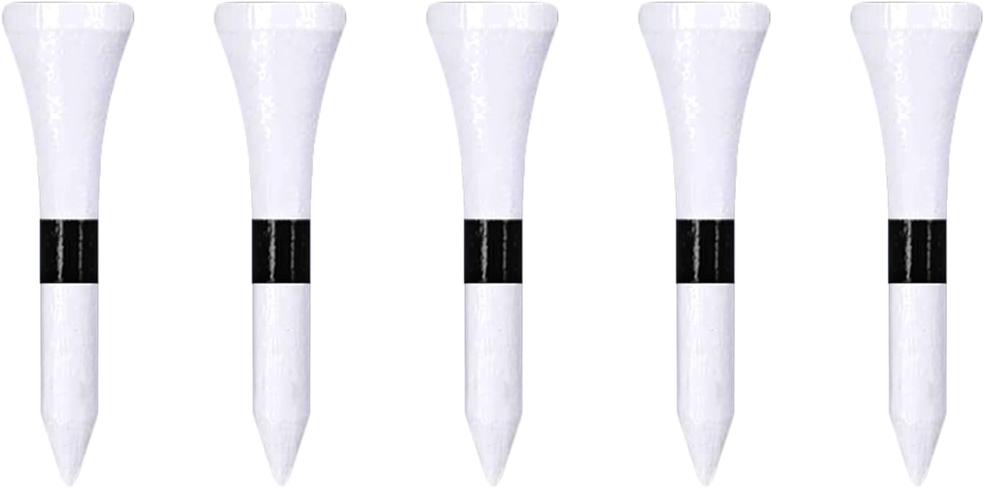 Wooden Golf Tees 3-1/4", 2-3/4", 2-1/8", 1-1/2" Available, 100 Count (Natural Color, White, Black, Blue, Red, Green, Yellow, Pink, Orange)