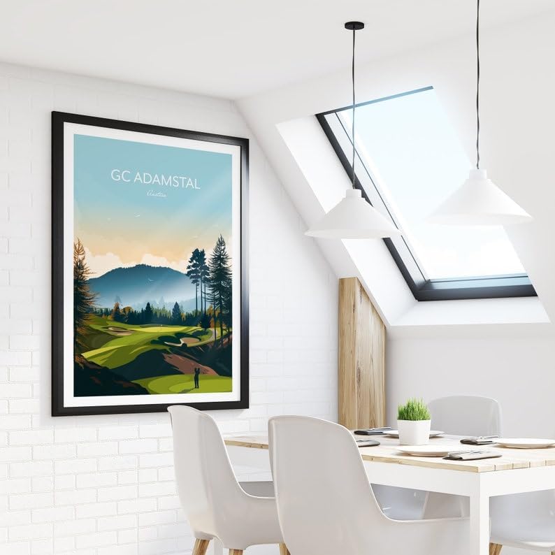 Nationcog Adamstal Golf Print - Austria - European Golf Course, GC Adamstal Golf Course Poster, Austria Golf Art, Mountain Golf Landscape, Scenic Golf Course Print (Unframed) (27x40)