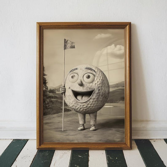 Nationcog Vintage Black and White Golf Wall Art, Retro Sports Photography Print for Bar, Office or Game Room Decor, Classic Golfer Artwork Gift for Dad (Unframed) (24x36)