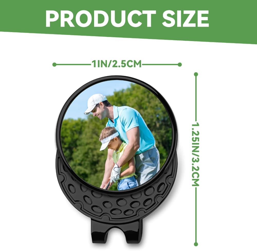 Custom Golf Ball Markers Hat Clip, Personalized Magnetic Hat Clip with Photo, Customized Ball Marker with Photo or Logo or Text for Golf Lovers, Retirement Beginners Gift