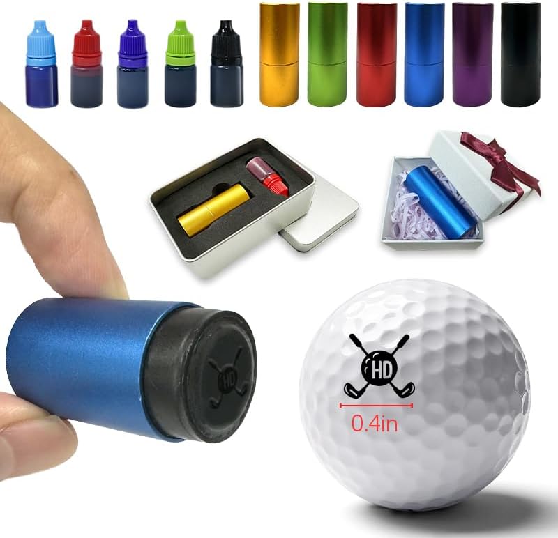 HDSD Custom Golf Ball Stamp Personalized Stamper with Ink for Your Own Golf Ball Monogram Logo Name,Golf Accessories Gifts for Men Dad Husband Golfers