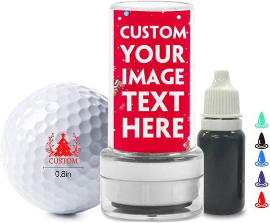 HDSD Custom Golf Ball Stamp with Personalized Case Cover Golf Ball Marker Motif for Golfers Accessories,Includes Long Lasting Ink Bottle