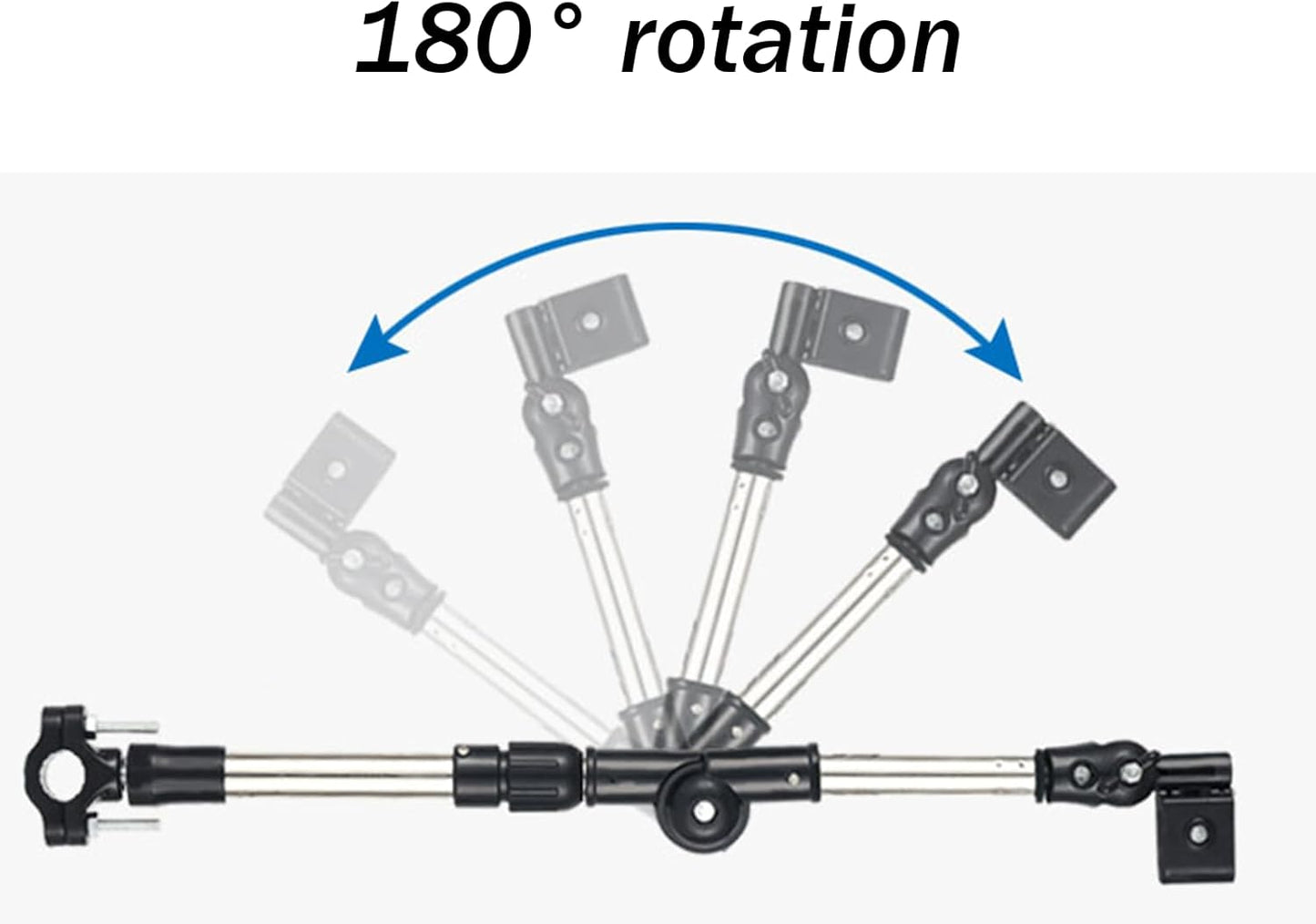 Stainless Steel Umbrella Holding Mount, 180° Adjustable Umbrella Holder, Umbrella Universal Clamp for Golf Cart, Beach Chair, Stroller, Bleacher, Patio, Fishing Type-C Convertor