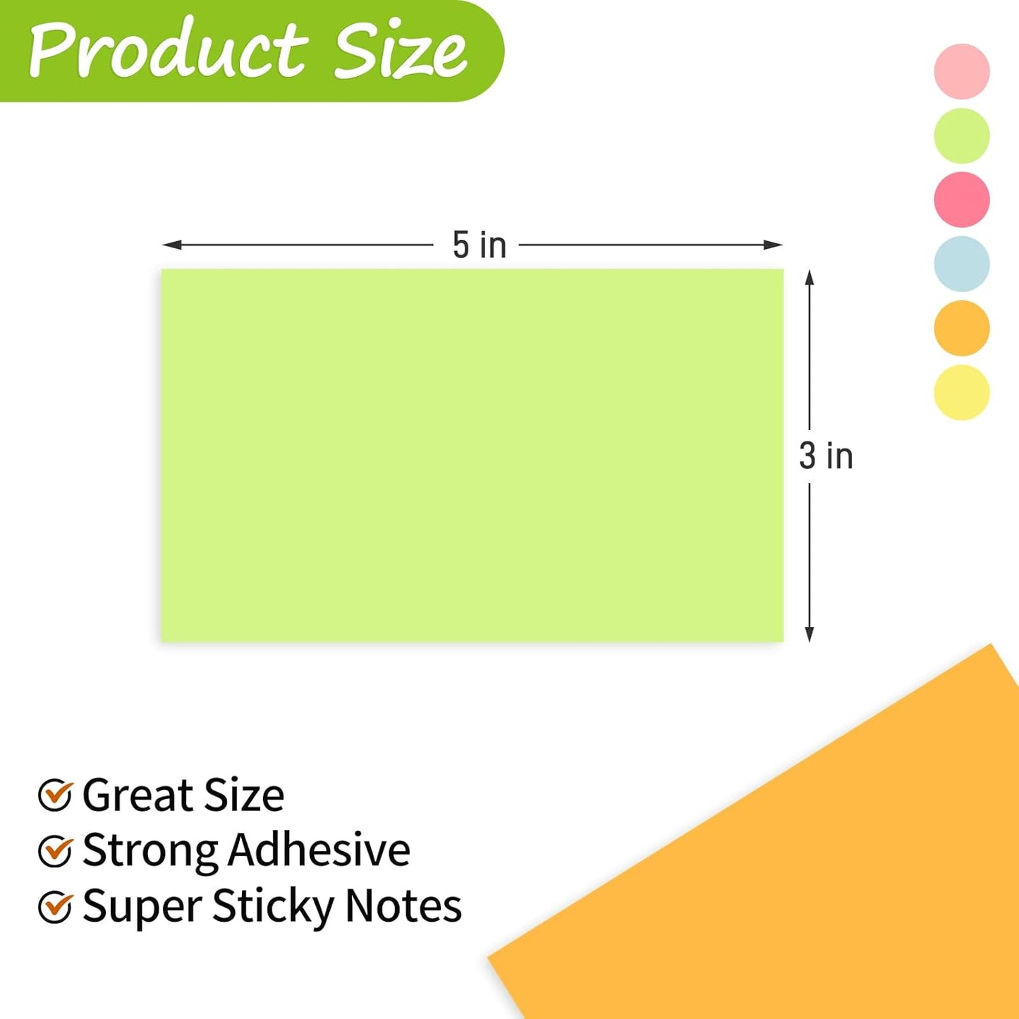 1920 Sheets 3 in x 5 in Large Sticky Notes, 76 x 127 mm 6 Pads Assorted Self-Stick Pads for Notebook,Office,School and Home,80 Sheets/Pad (24 Pads Brillant)